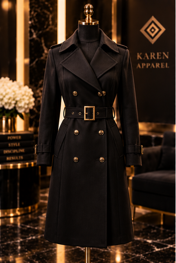 Karen Apparel™ Executive Trench -- front view